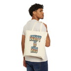 Christ Is King Tote Bag | Christian Canvas Tote | Faith Based Reusable Market Bag | Religious Gift for Believers