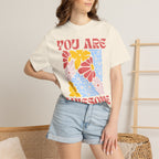 You Are Awesome Floral T-Shirt — Positive Vintage Flower Graphic Tee