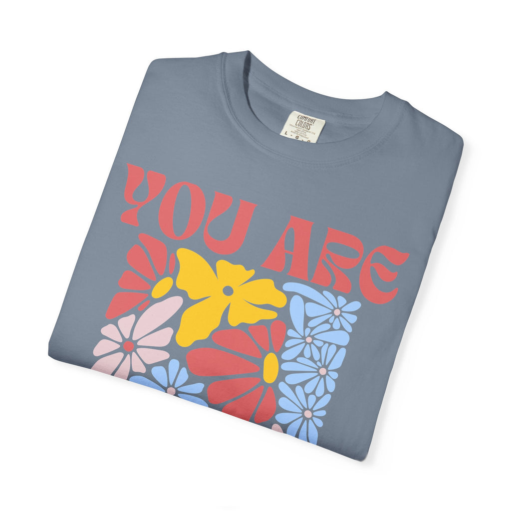 You Are Awesome Floral T-Shirt — Positive Vintage Flower Graphic Tee